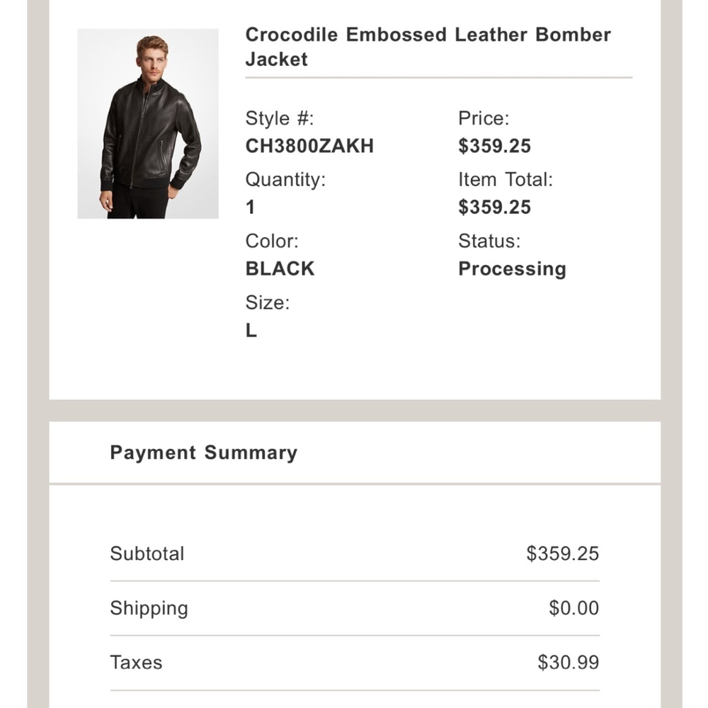 Crocodile Embossed Leather Bomber Jacket